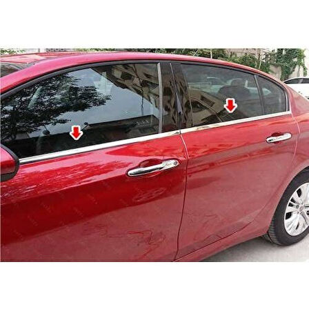 FİAT EGEA UYUMLU SEDAN/HB CAM ÇITASI GENİŞ MODEL 4 PARÇA 2015 ÜZERİ PASLANMAZ KROM