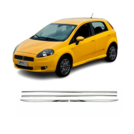 FİAT GRANDE PUNTO UYUMLU YAN KAPI ÇITASI 4 PARÇA 2005 ÜZERİ PASLANMAZ KROM