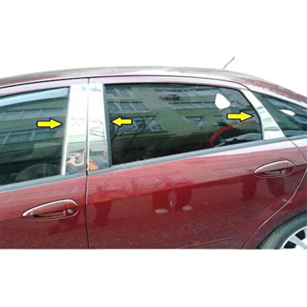 FİAT LİNEA UYUMLU DİREK NİKELAJI 8 PARÇA 2007-2012 PASLANMAZ KROM