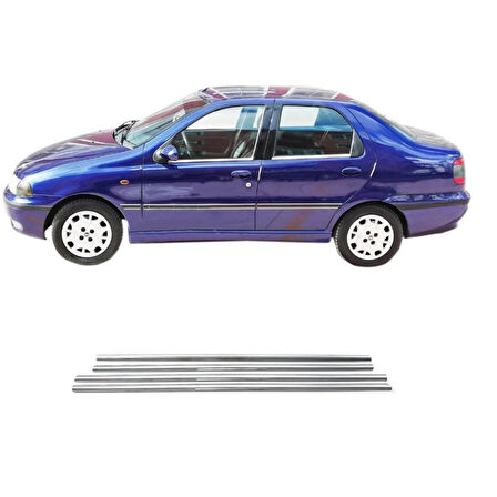 FİAT SİENA UYUMLU CAM ÇITASI 4 PARÇA 1998-2004 PASLANMAZ KROM