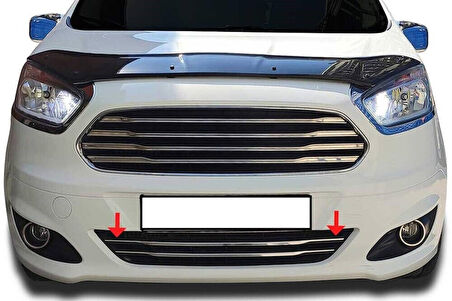 FORD TOURNEO COURİER UYUMLU ÖN TAMPON ÇITASI 2 PARÇA 2014-2017 PASLANMAZ KROM