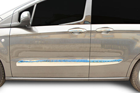 FORD TOURNEO COURİER UYUMLU YAN KAPI ÇITASI 4 PARÇA 2014-2017 PASLANMAZ KROM