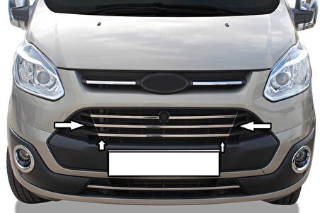 FORD CUSTOM UYUMLU ÖN TAMPON ÇITASI 5 PARÇA 2012-2017 PASLANMAZ KROM