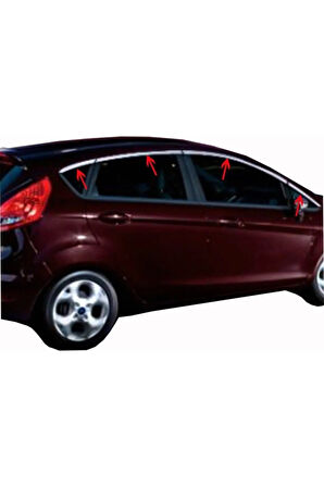 FORD FİESTA HB UYUMLU CAM ÜST ÇITASI 4 PARÇA 2009-2017 PASLANMAZ KROM