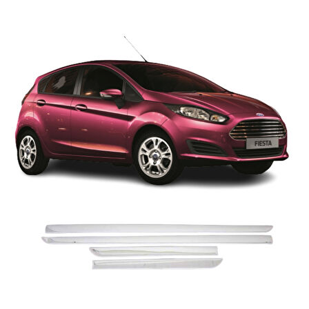 FORD FİESTA HB UYUMLU YAN KAPI ÇITASI 4 PARÇA 2009-2017 PASLANMAZ KROM