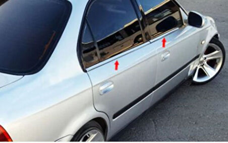 HONDA CİVİC UYUMLU CAM ÇITASI 4 PARÇA 2002-2006 PASLANMAZ KROM