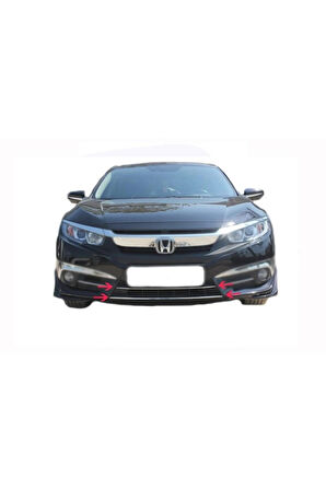 HONDA CİVİC UYUMLU ÖN TAMPON ÇITASI 2 PARÇA 2016-2021 PASLANMAZ KROM