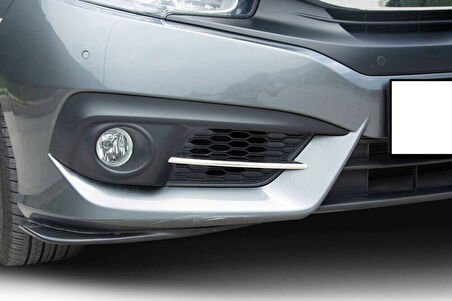 HONDA CİVİC UYUMLU SİS FARI ÇITASI 2 PARÇA 2016-2021 PASLANMAZ KROM