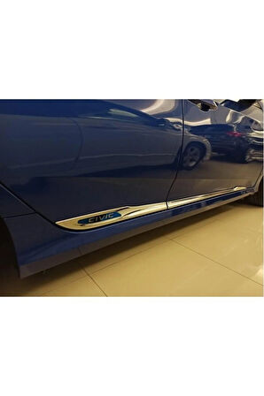 HONDA CİVİC UYUMLU YAN KAPI ÇITASI YAZILI 4 PARÇA 2016-2021 PASLANMAZ KROM