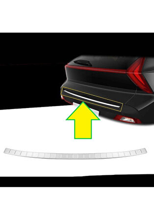 HYUNDAİ BAYON UYUMLU ARKA TAMPON EŞİĞİ 1 PARÇA 2021 VE ÜZERİ PASLANMAZ KROM