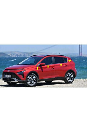 HYUNDAİ BAYON UYUMLU CAM ÇITASI 8 PARÇA 2021 VE ÜZERİ PASLANMAZ KROM