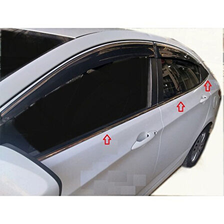 HYUNDAİ ACCENT BLUE SOLARİS UYUMLU CAM ÇITASI 6 PARÇA 2011 ÜZERİ PASLANMAZ KROM