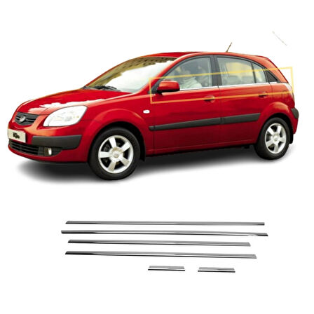 KİA RİO HB UYUMLU CAM ÇITASI 6 PARÇA 2006-2011 PASLANMAZ KROM