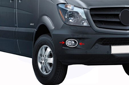 MERCEDES SPRİNTER W906 UYUMLU SİS FARI ÇERÇEVESİ 2 PARÇA 2014 VE ÜZERİ PASLANMAZ KROM