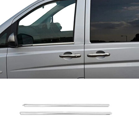 MERCEDES VİANO UYUMLU CAM ÇITASI 2 PARÇA 2004-2014 PASLANMAZ KROM
