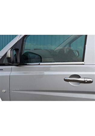 MERCEDES VİTO/W638 UYUMLU CAM ÇITASI 2 PARÇA 1996-2003 PASLANMAZ KROM