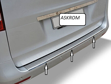 MERCEDES VİTO/W447 UYUMLU ARKA TAMPON EŞİĞİ 2014 VE ÜZERİ PASLANMAZ KROM