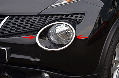 NİSSAN JUKE UYUMLU FAR ÇERÇEVESİ 2 PARÇA 2010-2020 PASLANMAZ KROM