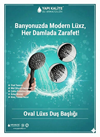 Elit siyah Banyo Duş Başlığı El duşu 3 Fonksiyonlu