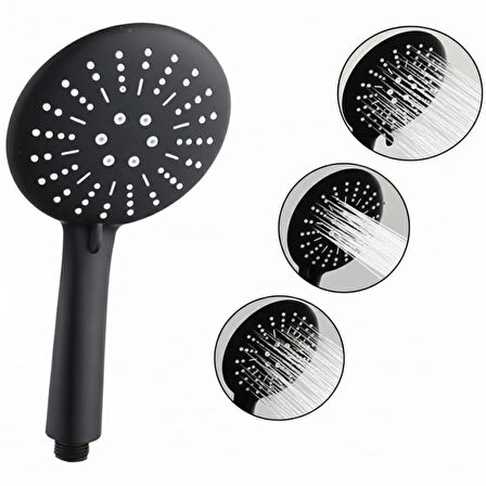 Elit siyah Banyo Duş Başlığı El duşu 3 Fonksiyonlu