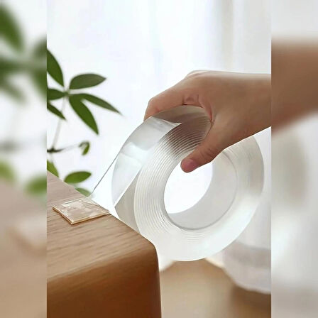 Duvara Tablo Albüm Obje Dekor Asmak Için Iz Bırakmaz Çift Taraflı Nano Bant 1 Mt Güçlü Yapıştırıcı