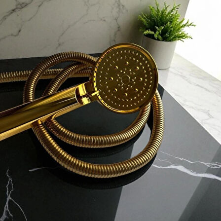 Gold Renkli Modern Duş Başlığı