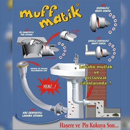 4 ADET Koku Önleyici  Çekvalfli Adaptör ContaØ50 Lavabo & Eviye Gideri için