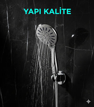 Büyük Boy Zümrüt 5 fonksiyonlu Kaliteli Duş Başlığı 