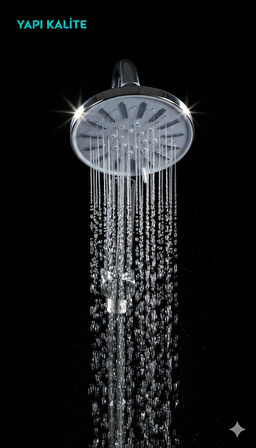 Krom Işıltılı/Beyaz başlıklı, Zambak Rengi Detayları ile 3 Fonksiyonlu Kaliteli ve Dayanıklı El Duşu