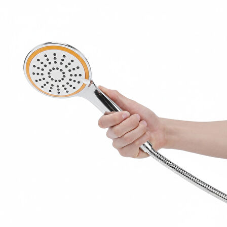 El Duş Başlığı Uzay - Turuncu Şeritli - Birden Fazla Akış Modu