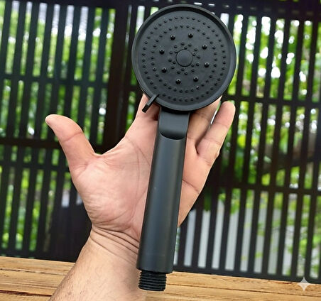 Karizma Renk Detay Siyah  - Ayarlanabilir 5 Fonksiyonlu - Turbo Basınçlı - Ultra Lüks El Duş Başlığı