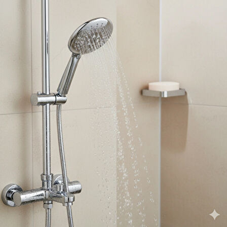 Nirvana 3 Farklı Püskürtmeli Masaj Etkili - Dayanıklı Paslanmaz El Duşu Seti