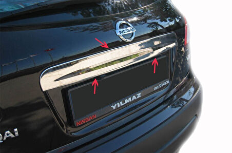NİSSAN Qashqai UYUMLU BAGAJ ÇITASI SENSÖRLÜ 2007-2014 PASLANMAZ KROM