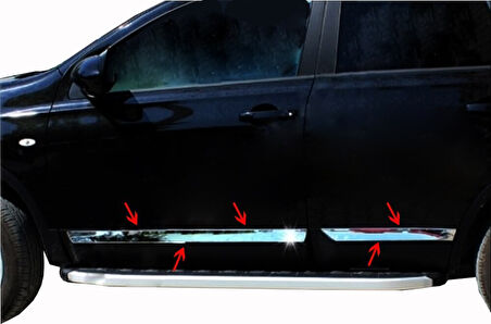 NİSSAN Qashqai UYUMLU YAN KAPI ÇITASI 4 PARÇA 2007-2014 PASLANMAZ KROM