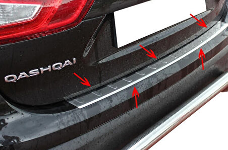 NİSSAN Qashqai UYUMLU ARKA TAMPON EŞİĞİ 2014-2017 PASLANMAZ KROM