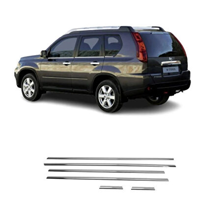 NİSSAN X-TRAİL UYUMLU CAM ÇITASI 6 PARÇA 2007-2013 PASLANMAZ KROM