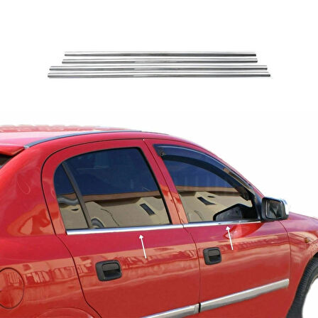 OPEL ASTRA G HB/SEDAN/SW UYUMLU CAM ÇITASI 4 PARÇA 1998-2009 PASLANMAZ KROM