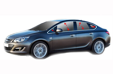 OPEL ASTRA J SEDAN UYUMLU CAM ÇITASI 12 PARÇA 2012-2016 PASLANMAZ KROM