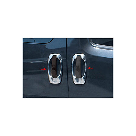 OPEL COMBO D UYUMLU KAPI KOLU ÇERÇEVESİ 4 PARÇA 2011-2018 PASLANMAZ KROM