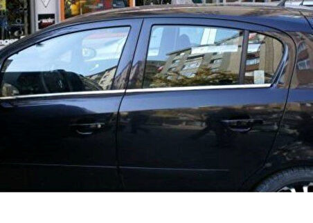 OPEL CORSA D UYUMLU CAM ÇITASI 6 PARÇA 2006-2015 PASLANMAZ KROM