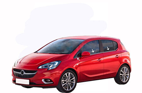 OPEL CORSA E UYUMLU CAM ÇITASI 6 PARÇA 2015-2019 PASLANMAZ KROM