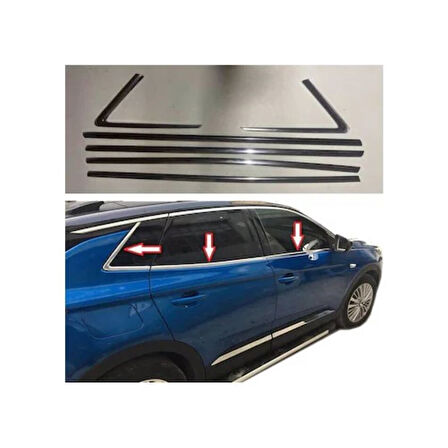 OPEL GRANDLAND X UYUMLU CAM ÇITASI 6 PARÇA 2017-2021 PASLANMAZ KROM