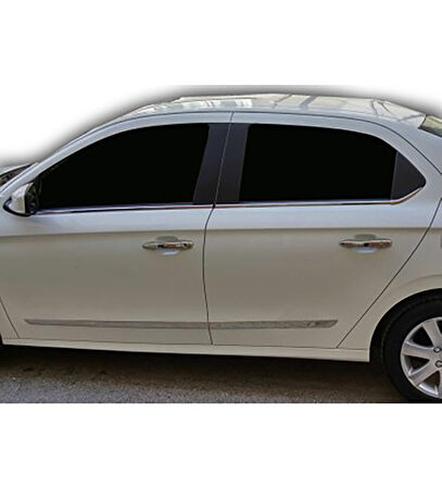 PEUGEOT 301 SEDAN UYUMLU YAN KAPI ÇITASI 4 PARÇA 2012 ve ÜZERİ PASLANMAZ KROM