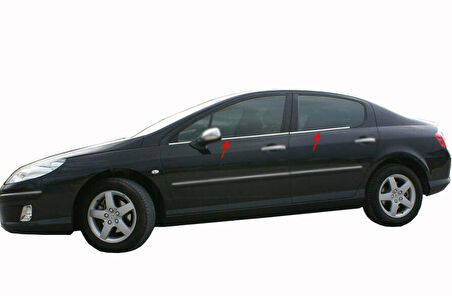 PEUGEOT 407 SD/SW UYUMLU CAM ÇITASI 4 PARÇA 2004-2010 PASLANMAZ KROM