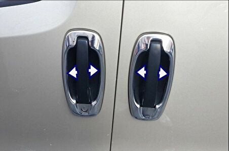 PEUGEOT BİPPER UYUMLU KAPI KOLU ÇERÇEVESİ 4 PARÇA 2008 ve ÜZERİ PASLANMAZ KROM