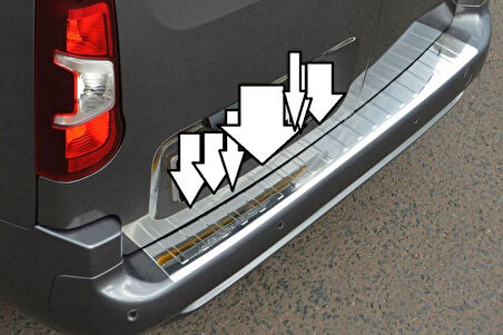 PEUGEOT PARTNER 3 UYUMLU ARKA TAMPON EŞİĞİ 2019 ve ÜZERİ PASLANMAZ KROM