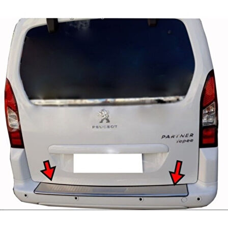 PEUGEOT PARTNER TEPEE UYUMLU ARKA TAMPON EŞİĞİ 2008-2018 PASLANMAZ KROM