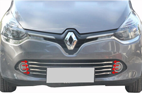 RENAULT CLİO 4 HB UYUMLU ÖN TAMPON ÇITASI 6 PARÇA 2012-2019 PASLANMAZ KROM