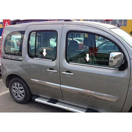 RENAULT KANGOO 2 UYUMLU CAM ÇITASI 4 PARÇA 2008 ÜZERİ PASLANMAZ KROM