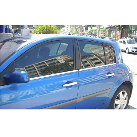 RENAULT MEGANE 2 HB UYUMLU CAM ÇITASI 4 PARÇA 2004-2010 PASLANMAZ KROM